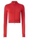 Pinko Cropped Sweatshirt In Technical Fabric In Red