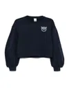 Pinko Cropped Sweatshirt With Voluminous Sleeves In Blue