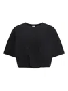 Pinko Modern Ribbed Crew Neck T-shirt In Black