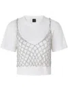 Pinko T-shirt Avec Top À Mini-paillettes In White