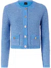 Pinko Cropped Tweed Jacket In Blau