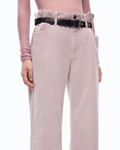 Pinko - Cropped Velvet Trousers With Leather Belt - 24 In Pink