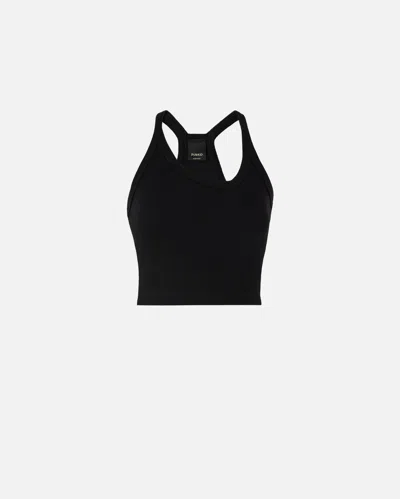 Pinko - Cropped Vest Top With Asymmetric Neckline - Xl In Black