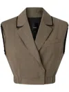 Pinko Cropped Waistcoat In Brown