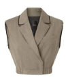 Pinko Cropped Waistcoat In Gray