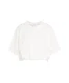 Pinko Cropped White T-shirt With Embroidered Logo In White