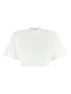 Pinko Short-sleeved Crop Top With Padded Shoulders