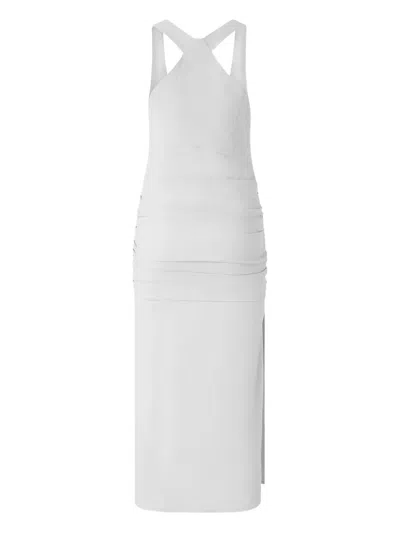 Pinko Cross-back Gathered Dress In White