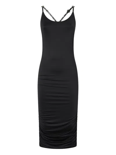 Pinko Cross-strap Midi Dress In Black