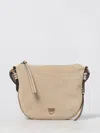 Pinko Leather Shoulder Bag In Neutral