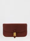 Pinko Medium Suede Clutch Bag Adjustable Strap In Brown