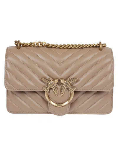 Pinko Crossbody Bag With Metal Logo In Pink