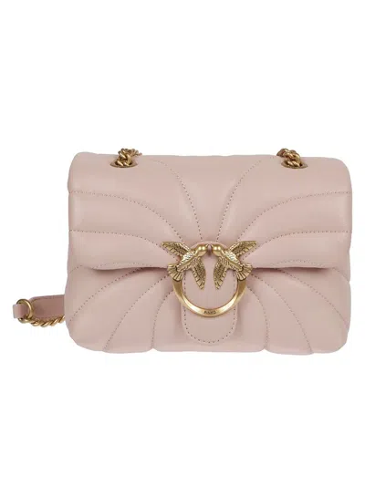Pinko Crossbody Bag With Metal Logo In Pink