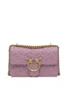 Pinko Embossed Chain Strap Satchel With Bird Embellishment