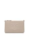 Pinko Mini Horizontal Flat Cross Body Bag In Beige