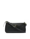 Pinko Black Leather Crossbody Bag In Black