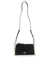 Pinko Mini Double Bag Shoulder Bag With Full Rhinestones In Black