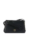 Pinko Triplet Mini Leather Crossbody Bag In Black