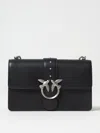 Pinko Structured Black Shoulder Bag With Circular Embellishments In Black 1