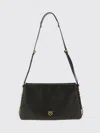 Pinko Black Shoulder Bag With Gold Accents In Black