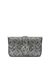 Pinko 'love One Slouchy Baby' Bag With Rhinestone In Silver