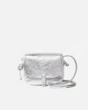 Pinko Saddle Micro Bag In Silver-brushed Silver