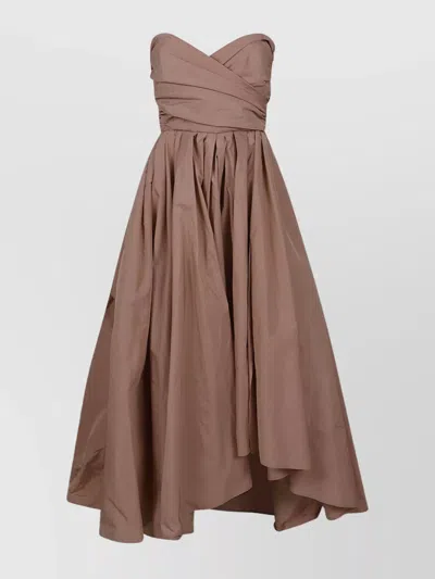 PINKO CROSSED NECKLINE TAFFETA DRESS