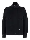Pinko 'crostino' Black Jacket With Collar With Buttons And Front Pockets In Wool Blend Woman In Black