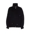 Pinko 'crostino' Black Jacket With Collar With Buttons And Front Pockets In Wool Blend Woman In Black
