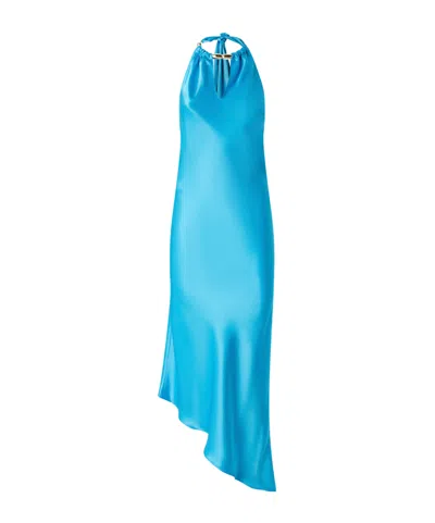 Pinko Asymmetrisches Kleid Mit Neckholder In Blue