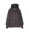 Pinko Puffer Jacket With Hood And Horizontal Quilting In Black