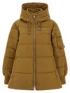 Pinko Crusca Puffer Jackets Beige In Brown