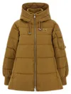 Pinko Crusca Puffer Jackets Beige In Brown