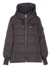 Pinko Contemporary Padded Coat With Horizontal Quilting In Brown