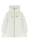 Pinko -line Down Jacket With Logo Patch In White