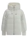 Pinko -line Down Jacket With Logo Patch In White