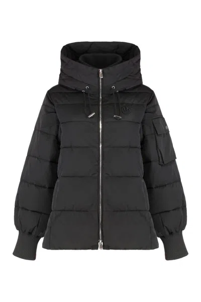 PINKO PINKO CRUSCA HOODED SHORT DOWN JACKET