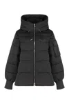 Pinko Technical Canvas Jacket With Hood In Black