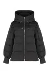 Pinko Crusca Hooded Short Down Jacket In Black
