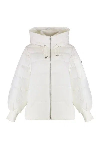Pinko Crusca Hooded Short Down Jacket In White