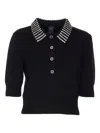 Pinko Black Wool-blend Sweater In Black