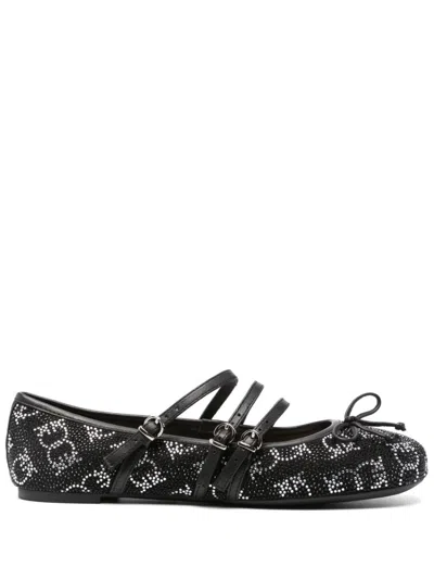 PINKO CRYSTAL-EMBELLISHED BALLET FLATS