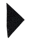 Pinko Svizzera Wool Scarf With Rhinestones In Black