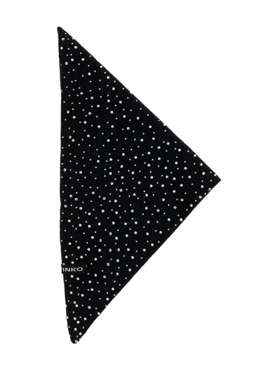 PINKO CRYSTAL-EMBELLISHED KNITTED SCARF