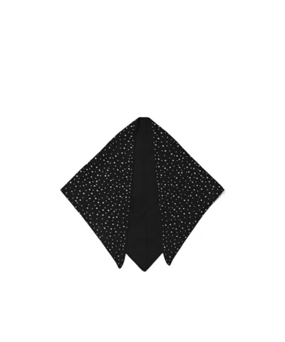 Pinko Crystal-embellished Knitted Scarf In Black