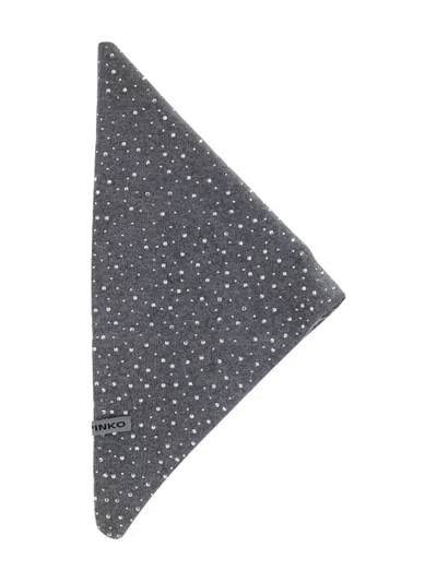 PINKO CRYSTAL-EMBELLISHED KNITTED SCARF