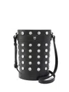 Pinko Crystal-embellished Leather Bucket Bag In Black