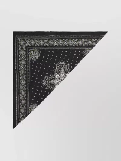 Pinko Crystal Embellished Lightweight Paisley Bandana Square In Black