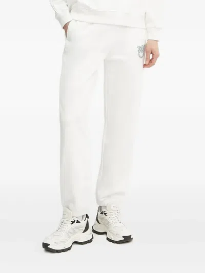 Pinko Crystal-embellished Logo Track Pants In White
