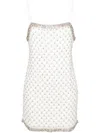 Pinko Crystal-embellished Mini Dress In White